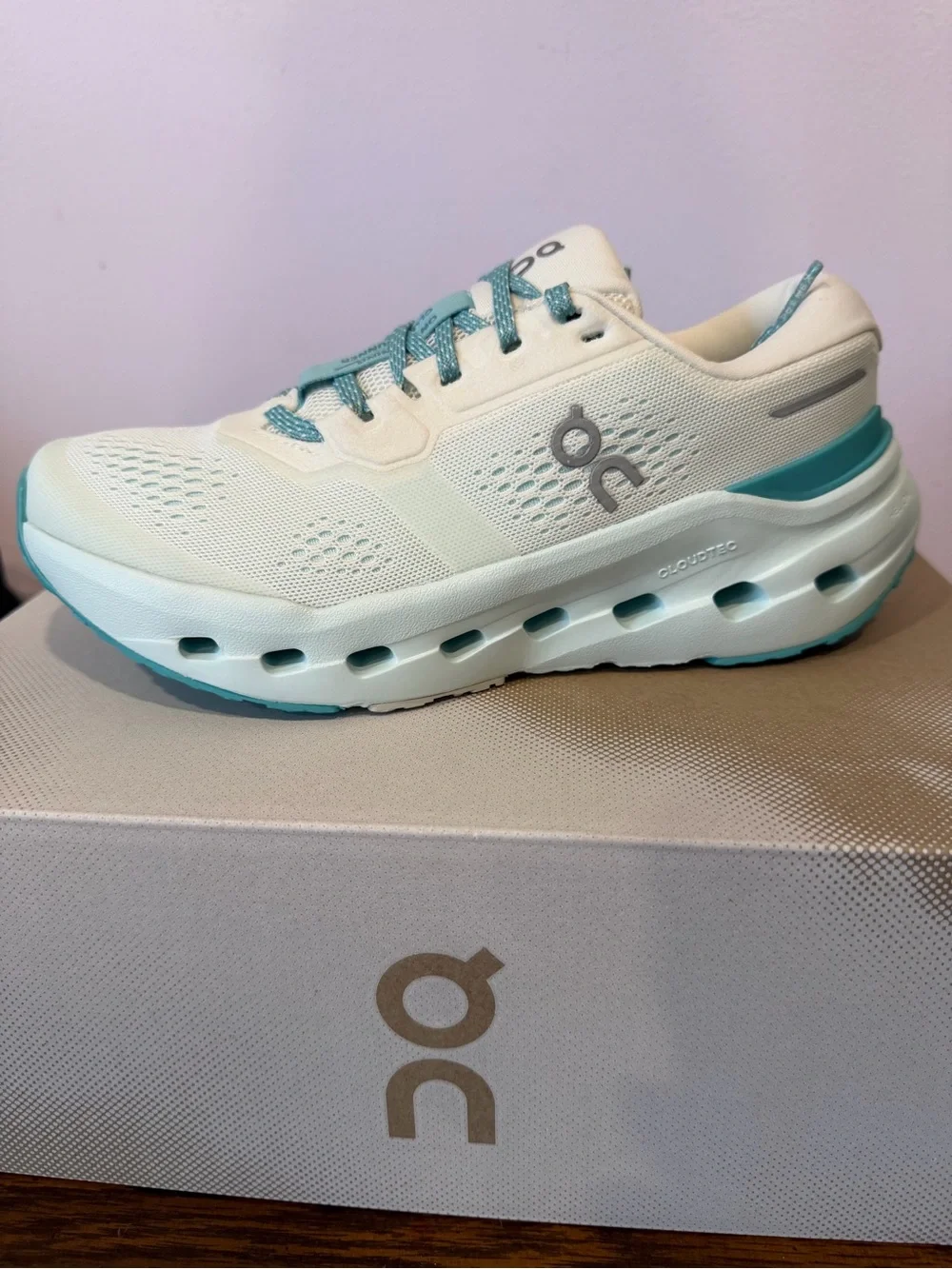 On Running Women's White & Teal Cloudrunning Sneaker